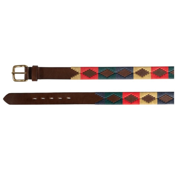 Gaucho Life Western Boho Multicolored Embroidered Cowhide Leather Belt SIZE 42 - Picture 2 of 10